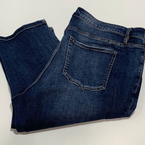 Lane Bryant Womens Pedal Jeans Signature Fit Skinny Capri Dark Blue Wash Size 24 - Picture 1 of 7
